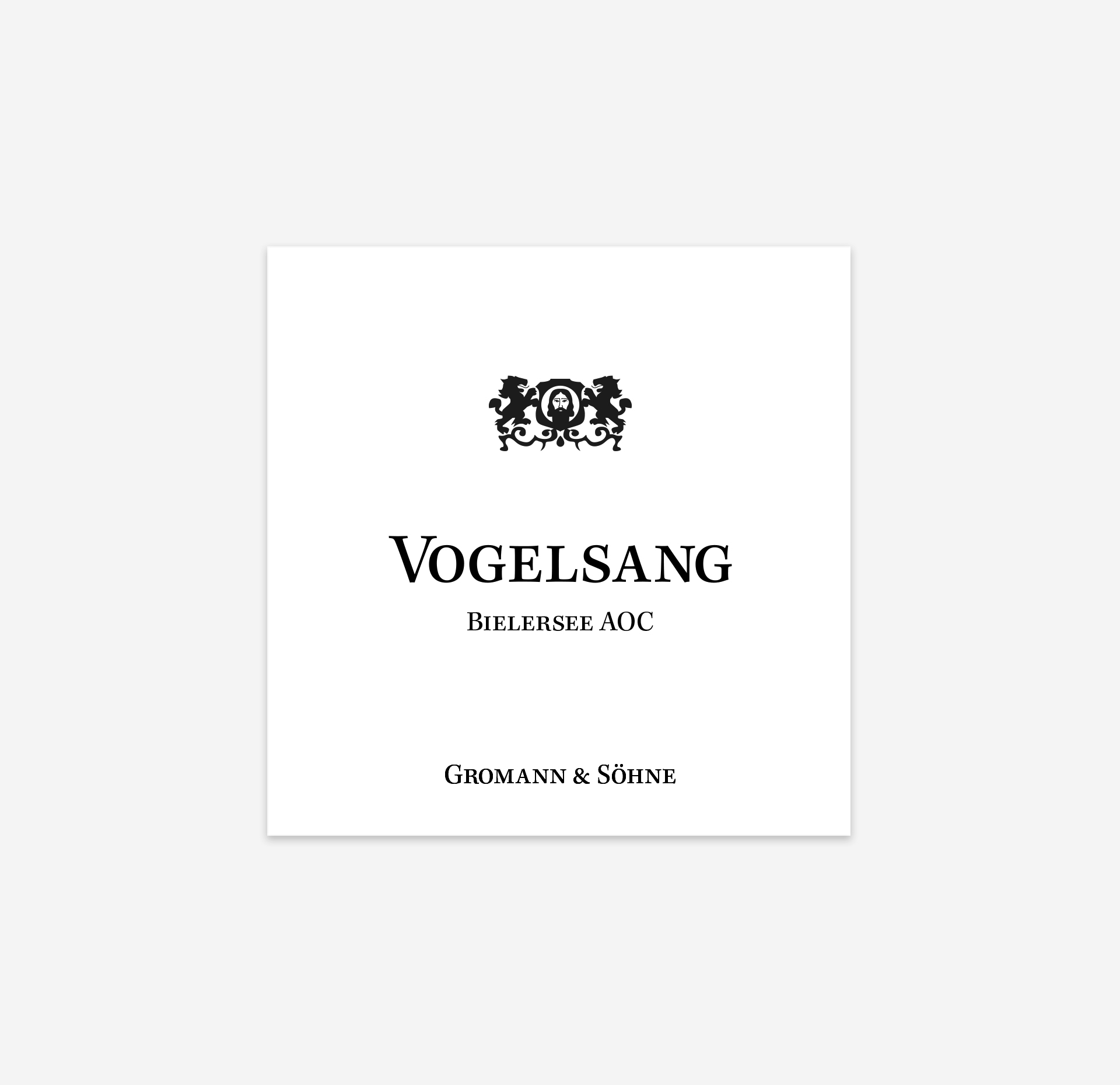 Etikettendesign - Stefanie Glauser - Etikette "Vogelsang" Gromann & Söhne